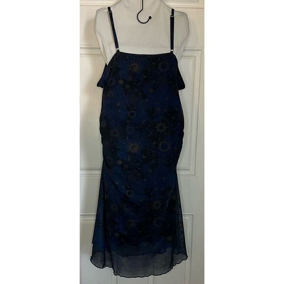 Cosmic Aura Celestial Ruched Cami Dress Plus Size 1 - Picture 3 of 8